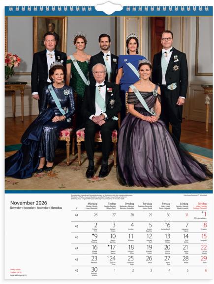  Väggkalender 2026 Kungafamiljen