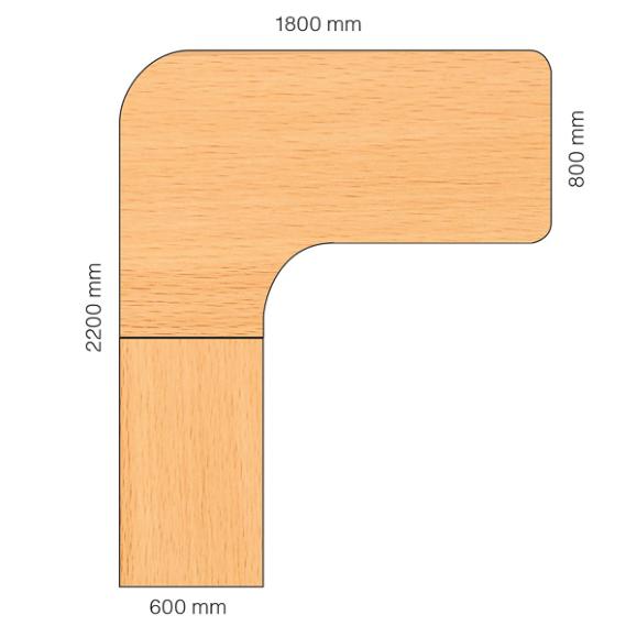  Skrivbord Viva Select 1800/800mm höj- och sänkbart med svängd skiva