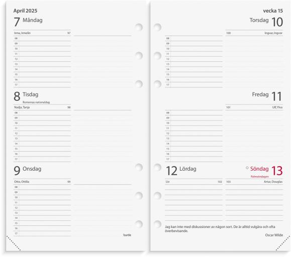  Kalender 2025 Regent Systemkal brunt skinn