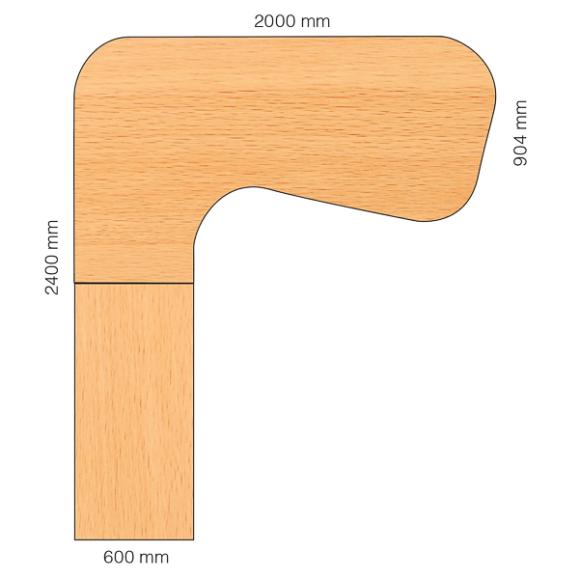  Skrivbord Viva Select höj- och sänkbart 2000/904mm med svängd skiva