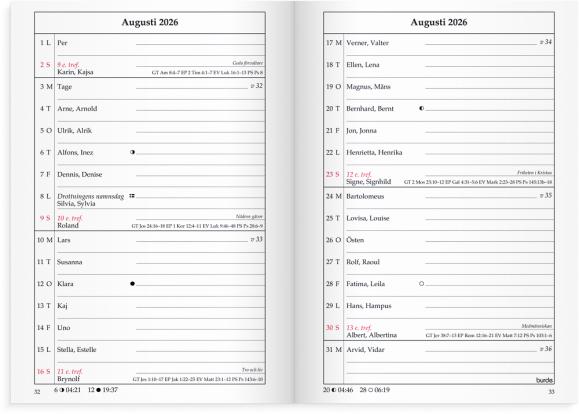  Kalender 2026 Sveriges Almanacka