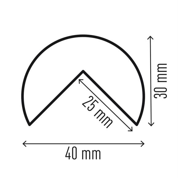  Hörnskydd av polyuretanskum rund innermått 25x25mm