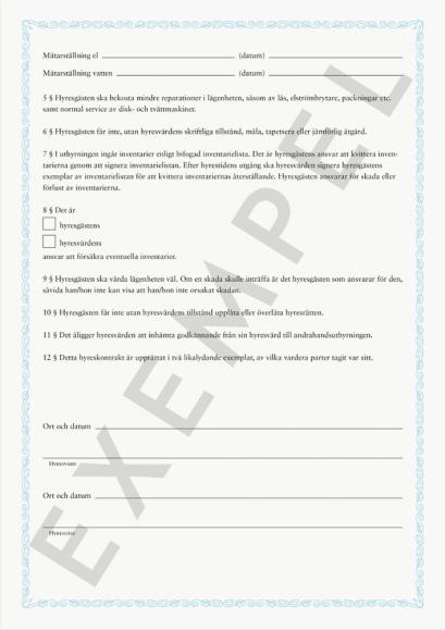  Hyreskontrakt A4 lägenhet i 2:a hand 4542