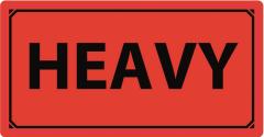  Etikett "Heavy" röd 50x100mm