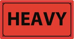  Etikett "Heavy" röd 50x100mm
