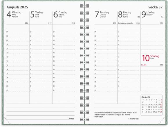  Kalender 2025 Prestige grönt konstläder Anzio