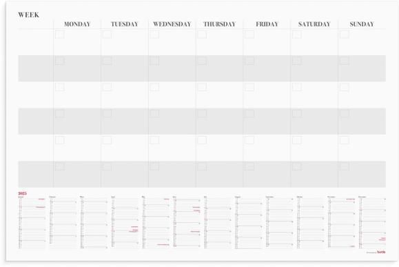  Kalender 2025 Månadsplanering whiteboard