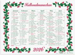  Väggkalender 2026 Stora Hallonalmanackan
