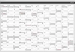  Väggkalender 2026 Väggblad Elegant 980x680mm