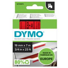  Dymo märk-tejp/band D1, 19mmx7meter svart/röd