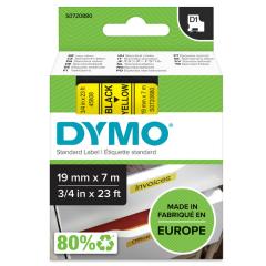  Dymo märk-tejp/band D1, 19mmx7meter svart/gul