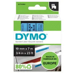  Dymo m&auml;rk-tejp/band D1, 19mmx7meter svart/bl&aring;