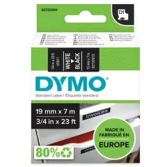  Dymo m&auml;rk-tejp/band D1, 19mmx7meter vit/svart