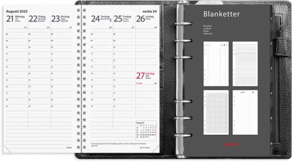  Kalender 2023 Planner Systemkalender svart skinn