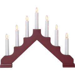  Träljusstake Ada med 7 ljus röd