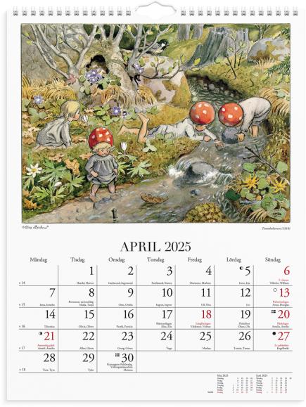  Väggkalender 2025 Elsa Beskow