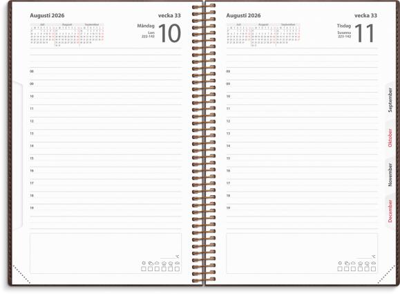 Kalender 2026 Dagbok Twist brun