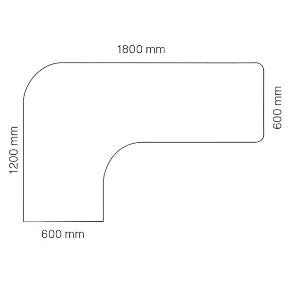  Skrivbord Viva Select höj- och sänkbart med svängd skiva