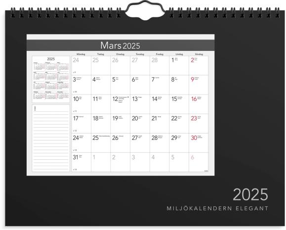  Väggkalender 2025 Miljökalendern Elegant