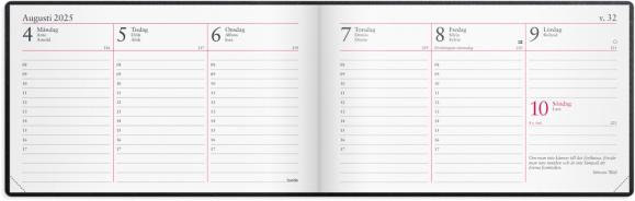  Kalender 2025 Veckokalendern svart skinn