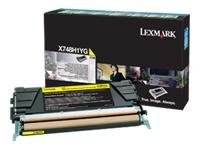  Toner Lexmark X748 gul - 10 000 sidor