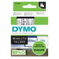  Dymo märk-tejp/band D1, 24mmx7meter svart/klar