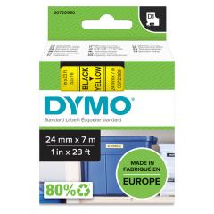  Dymo märk-tejp/band D1, 24mmx7meter svart/gul