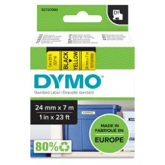  Dymo märk-tejp/band D1, 24mmx7meter svart/gul