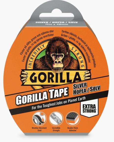  Gorilla tejp tuff silver 48mm, 11m