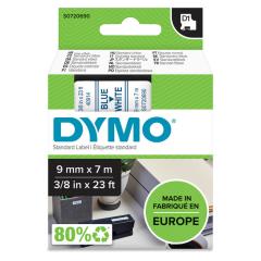  Dymo märk-tejp/band D1, 9mmx7meter blå/vit