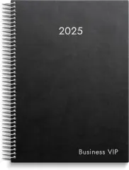  Kalender 2025 Business VIP svart konstläder