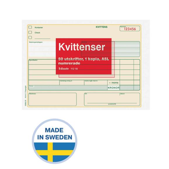  Kvittensblock A5L DCP numrerad 2x50ex