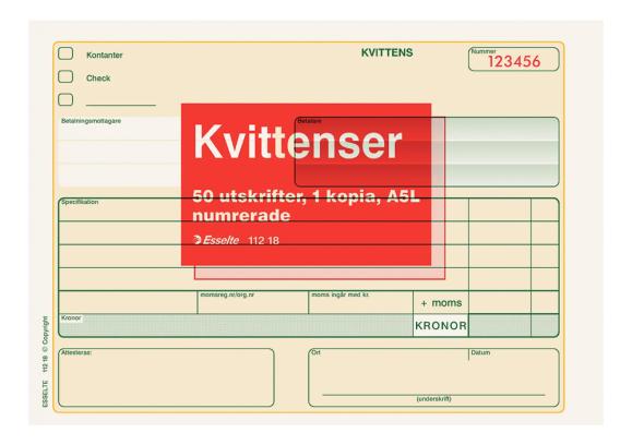  Kvittensblock A5L DCP numrerad 2x50ex