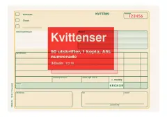  Kvittensblock A5L DCP numrerad 2x50ex