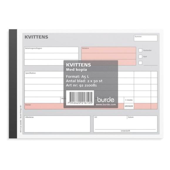  Kvittensblock A5L m kopia 2x50ex