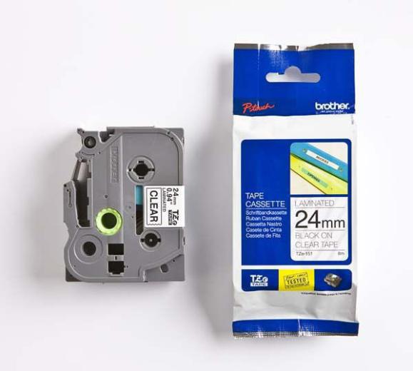  Märktejp Brother TZe-151 24mm svart/klar