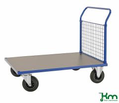  Plattformsvagn med nätgavel 1200x800x1020mm, max 500kg blå