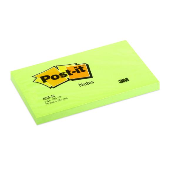  Post-it neon 76x127mm limegrön