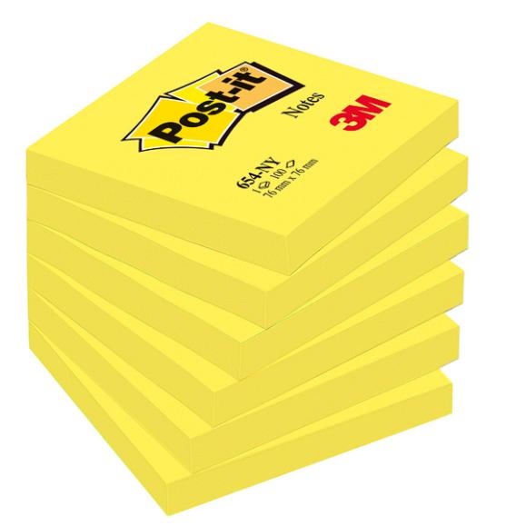  Post-it neon 76x76mm neongul