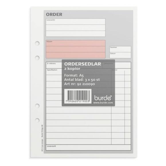  Ordersedlar A5 3x50ex