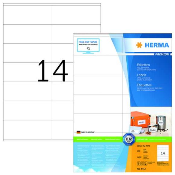  Herma etikett Premium 105x42mm 4452