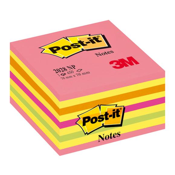  Post-it kub 76x76mm neonrosa