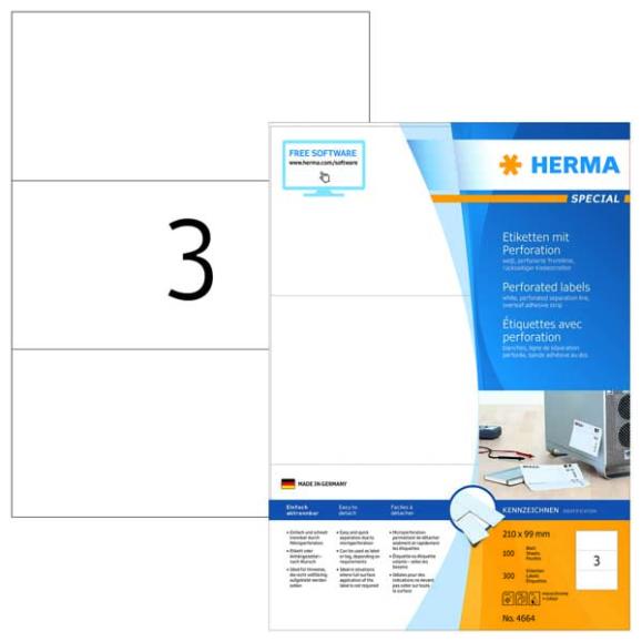  Herma etikett Premium 210x99mm 3x1 4664