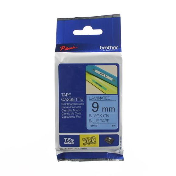  Märktejp Brother TZe-521 9mm svart/blå