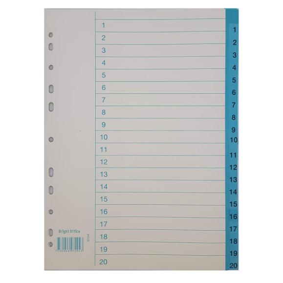  Pappersregister A4, vit med blå flikar