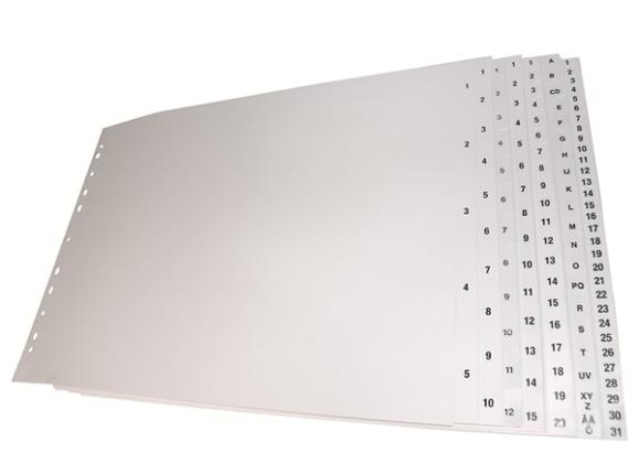  Plastregister A3L 1-10 utan försättsblad vit med svart tryck