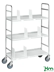  Pärmvagn med 3st hyllplan elförzinkad/vit 790x290x1140mm