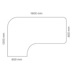  Bordsskiva Viva 180x80/60x120cm vit