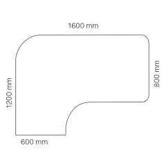  Bordsskiva Viva 1600x800/1200x600 vit