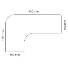  Bordsskiva Viva 1800x600/1200x600mm vit